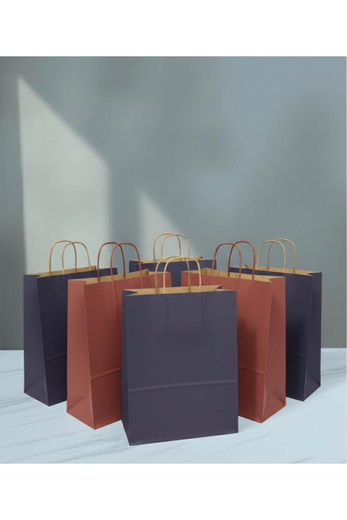 Bordo / Lacivert Renkli Kraft Kağıt Çanta