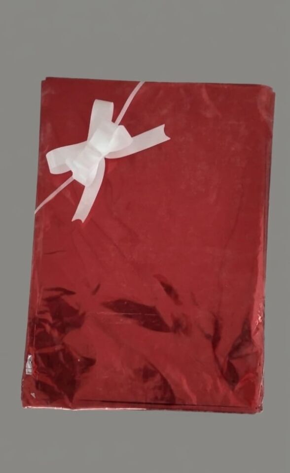 Kırmızı Hediye Paketi + 19x45 Cm Beyaz Çekmeli Fiyonk