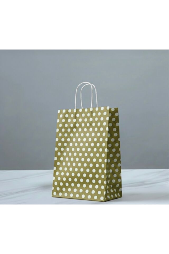 Renkli Benekli Set Kraft Kağıt Çanta