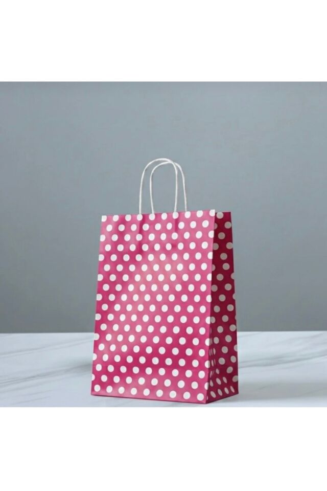 Renkli Benekli Set Kraft Kağıt Çanta