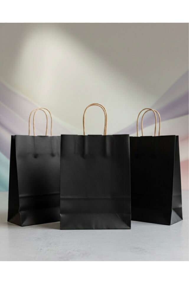 Siyah Renkli Kraft Kağıt Çanta