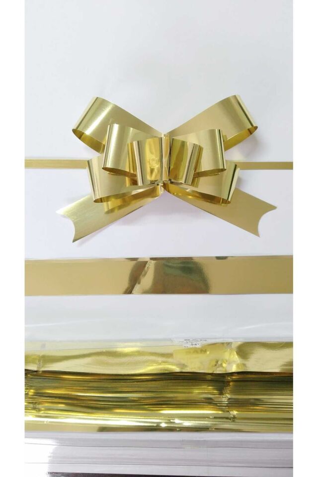 19x45 Cm Metalize Çekmeli Fiyonk 5 ADET - Gold
