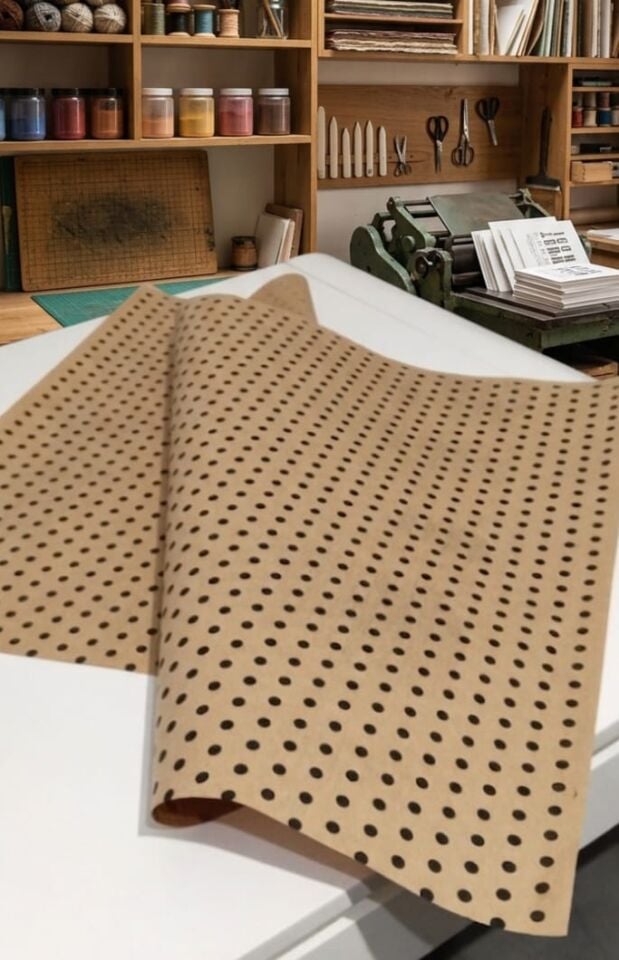 Kraft Kağıt 70x100 Cm Siyah Benekli Kraft Kağıt, Hediye Paketleme Kağıdı, Çeyiz Kağıdı, Kraft Kağıdı, Ambalaj Kağıdı