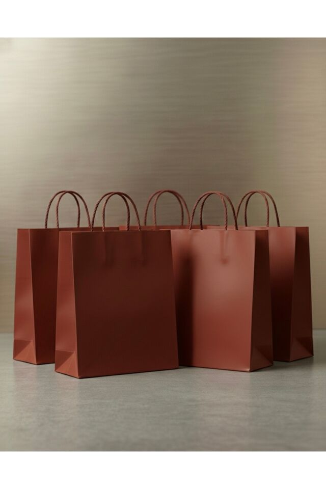 Bordo Renkli Kraft Kağıt Çanta