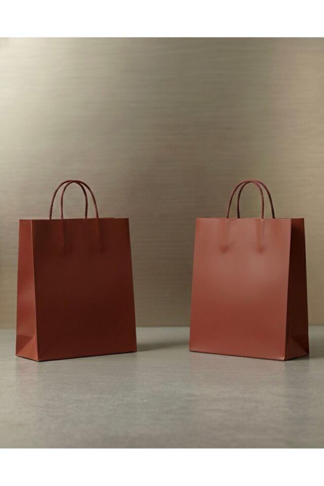 Bordo Renkli Kraft Kağıt Çanta