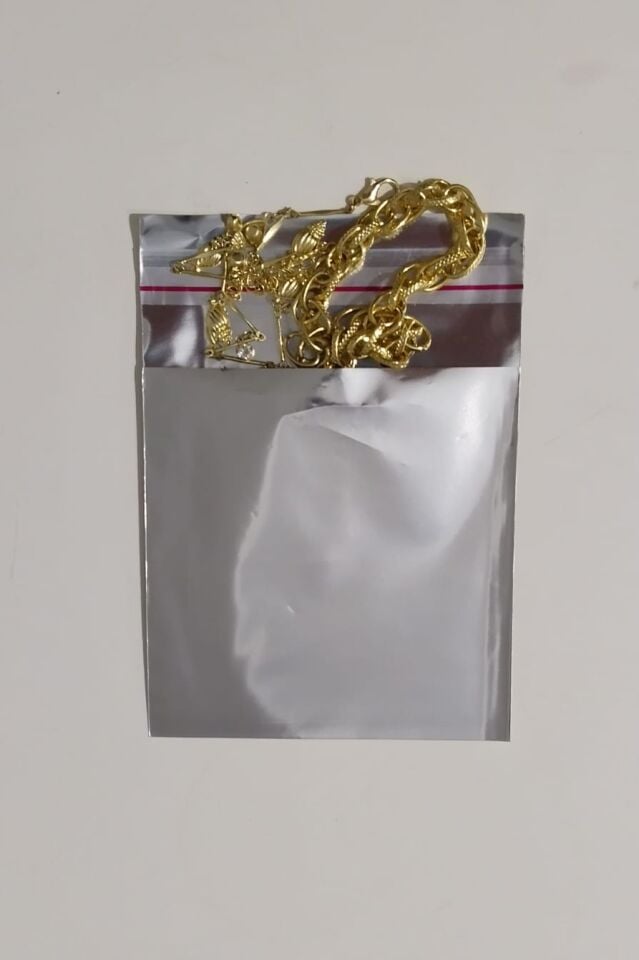 Lüks Parlak Kırmızı Yapışkanlı Metalize (9x12 cm) Takı, Bujiteri, Kına, Düğün Hediye Paketi