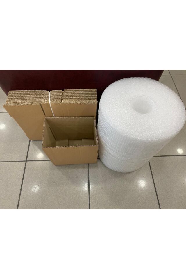 30x20x20cm Kutu Taşınma Seti, Çift Oluklu Boş Karton, Koli Bandı, 40gr. 5mt Patpat